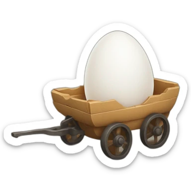 hmm the egg needed a wagon to push  sticker
