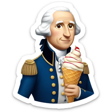 george washington eating ice cream sticker