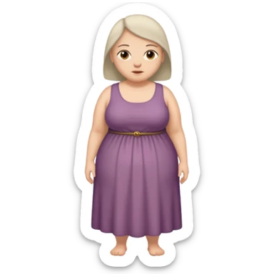Hunchback small no hair fat woman sticker