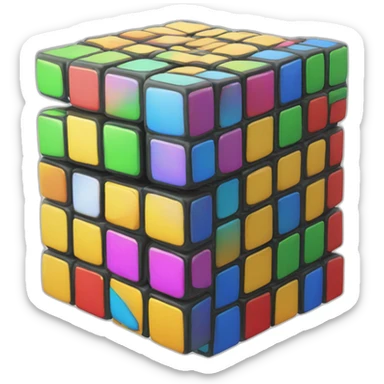 Cubo de rubik con lentes de sol sticker