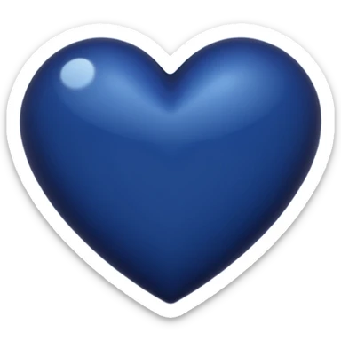 Small dark midnight  blue simple heart sticker