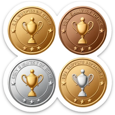 You have to make 3 emblems:

1) Bronze Early Supporter
2) Silver Early Supporter
3) Gold Early Supporter

Make sure the text is clearly engraved into a medal made of each corresponding emblem sticker