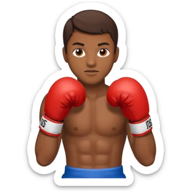 athlete in boxing gloves sticker