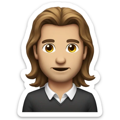 arrogant richt male with long brown hair sticker