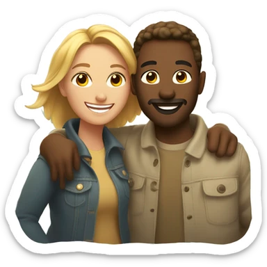 happy couple outdoors in sunlight sticker