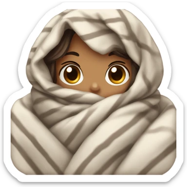 Cozy blankiet brunette girl  sticker