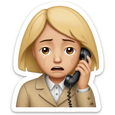appeler une personne sur son téléphone en pleurant sticker