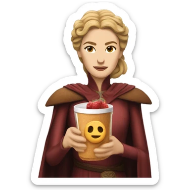 cersei lannister holding a cookie and juice sticker