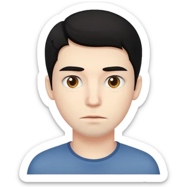 black haired ugly man sticker