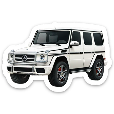 White Mercedes gwagon sticker