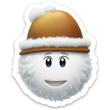 Apple with snow hat sticker