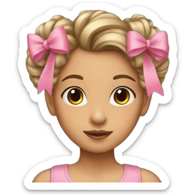 girl with bows in her hair sticker