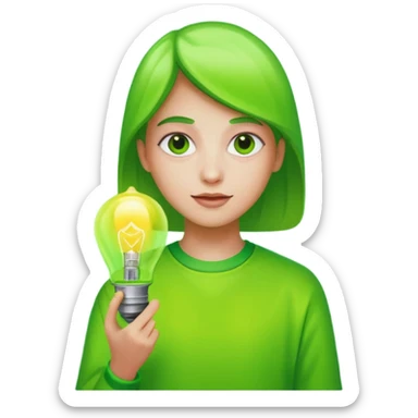 80s fashion green lighting lamp sticker