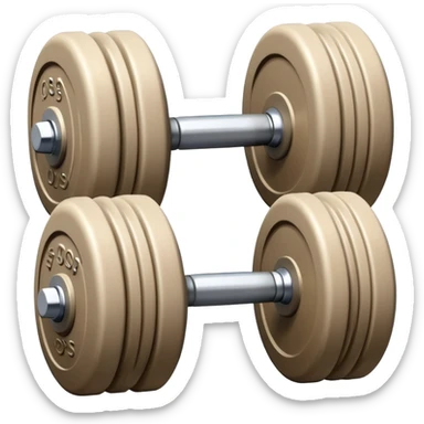 beige dumbbell, fitness equipment sticker
