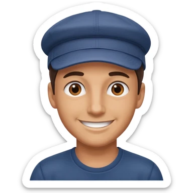 Joven moreno con gorra sonriendo sticker
