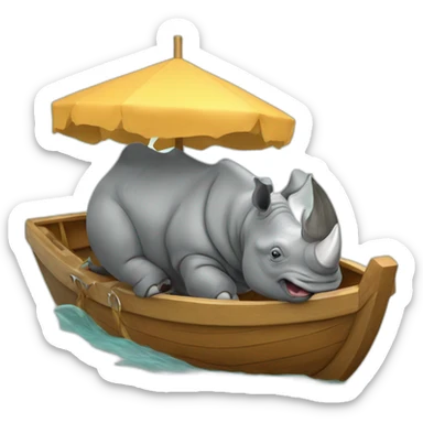 rhinoceros in a boat sticker