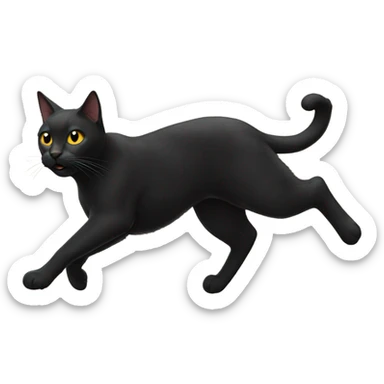 Black cats chasing a bird sticker