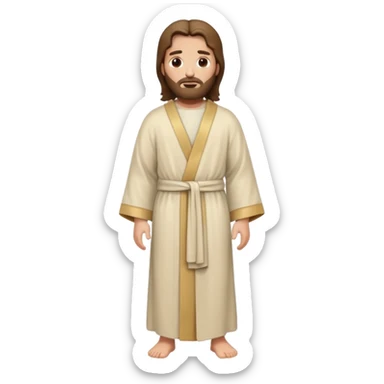 fullbody, head-to-toe, Jesus's apostle Thomas, arms down, normal emoji style, facing right sticker