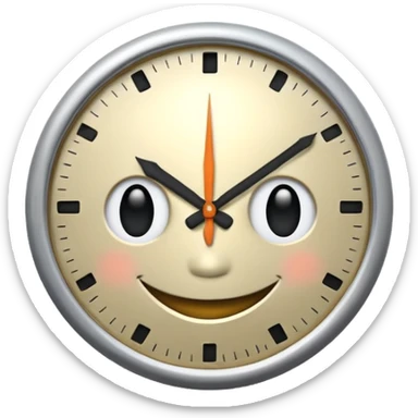 A clock smiling and handsome and playful too sticker