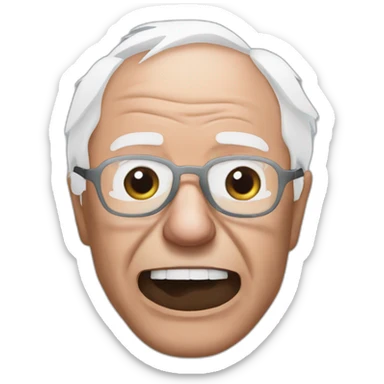 bernie sanders with mouth mask sticker