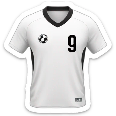 9 soccer jersey in black and white sticker