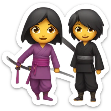Ninja mom of a little girl and a boy  sticker