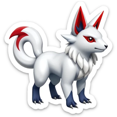 Shiny exotic  Absol-Zangoose-Fakémon-hybrid-creature (full body)  sticker