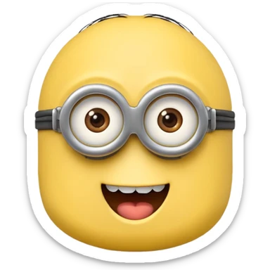 minion character emoji, simple and cheerful sticker