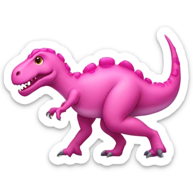 Pink dinosaur sticker
