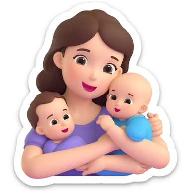 cute baby biting his mother's arm sticker