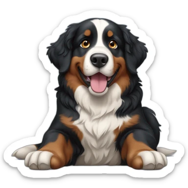 Bernese mountain dog playing sticker