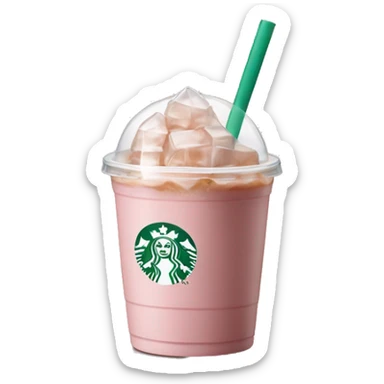 light pink starbucks ice coffee with ice cubes sticker