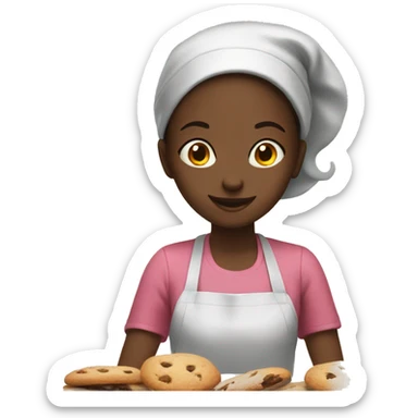 Girl baking cookies sticker