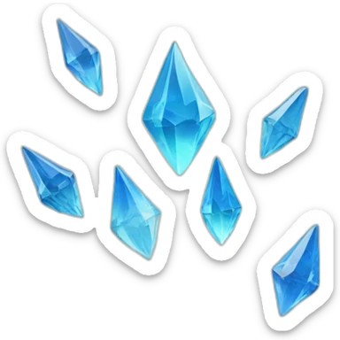 blue crystal formation with spikes sticker