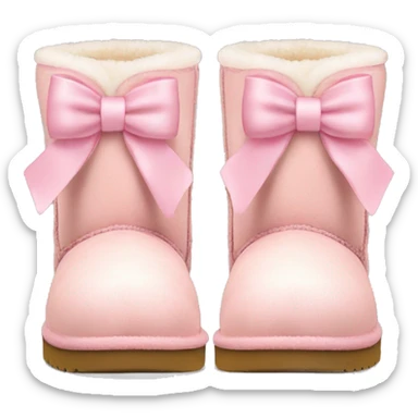 Pastel pink Ugg boots with bows sticker