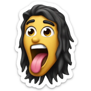 Rockstar sticking out his tongue sticker