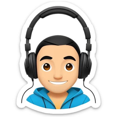 Sprunki character from Incredibox, cute cartoon mascot with headphones sticker