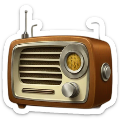 cartoon vintage radio sticker
