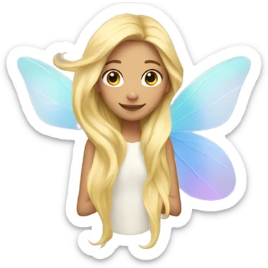 Iridescent fairy flying long hair blonde sticker