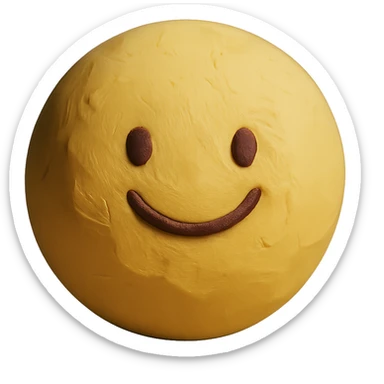 claymation style aura ball with a warm smile sticker