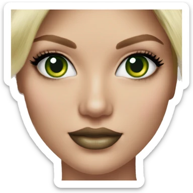 Realistic victoria secret model blonde green eyes  sticker
