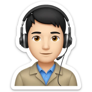 Male Virtual Assistant with Black Hair sticker