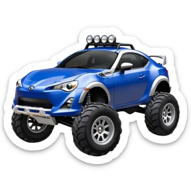 Ultramarine 2013 Off road 4wd monster truck style scion fr-s with silver wheels  sticker