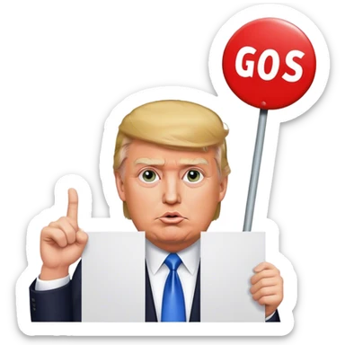 Donald trump holding a sign saying Go Tess  sticker