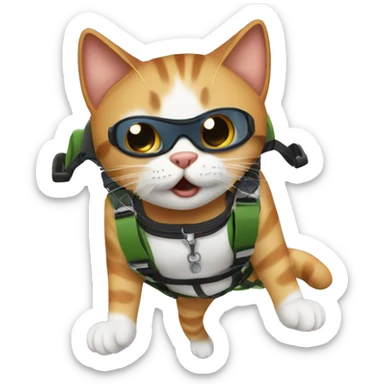 a cat who recently went skydiving while having an existential crisis about his recent divorce sticker