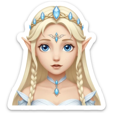 A pale blonde ethereal elf queen sticker
