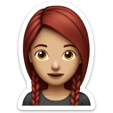 Straight Dark red hair girl  sticker