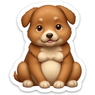 pregnant dog holding its belly sticker