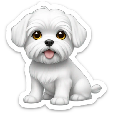 6 pound maltese with short hair sticker