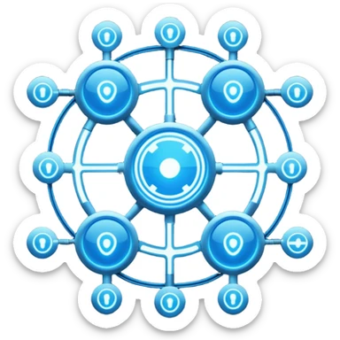 connected tech nodes sticker